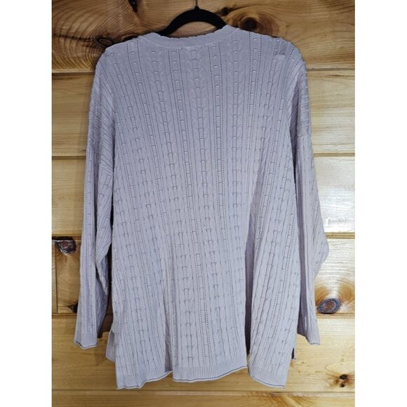 Adrianna Papell Womans Plus Size 2X Sweater Tan Long Sleeves Light Weight - Picture 2 of 8